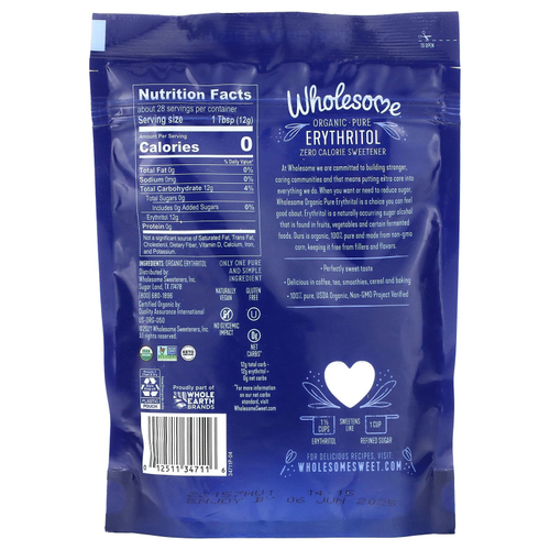 Wholesome Sweeteners, Органический сахар без сахара, 340 г (12 унций)