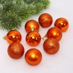 Новогодние шары 5 см (набор 24 шт) «Микс фактур», янтарь