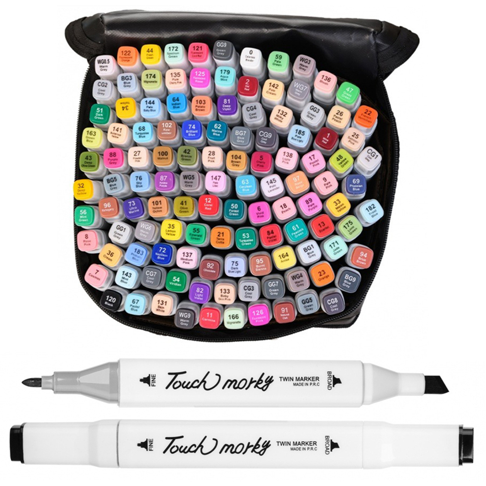 Маркер для скетчинга, двусторонние, Touch Morky, четырёхгранные, 14 мм, спиртовые, 120 шт