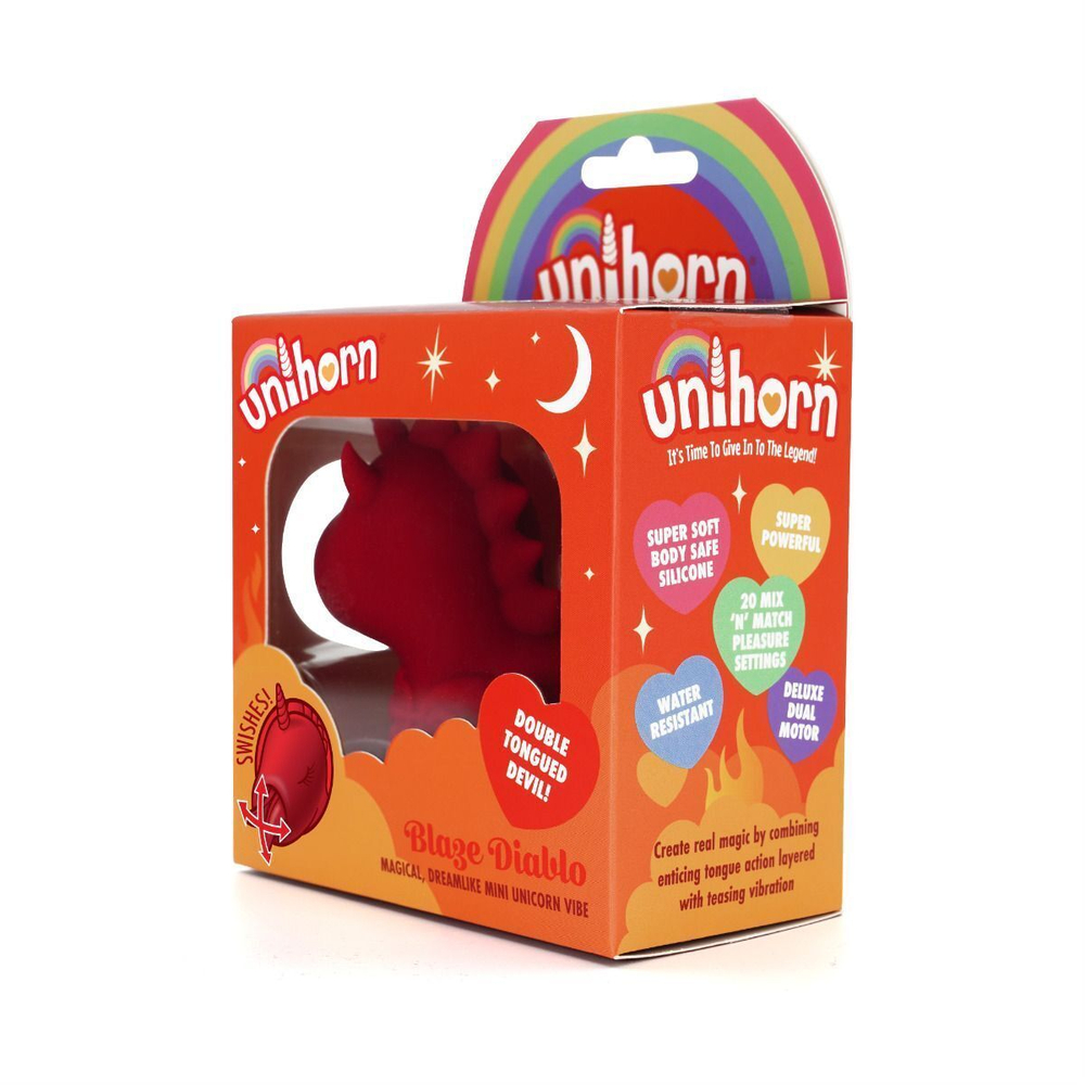 Красный клиторальный стимулятор Blaze Diablo с язычком (Цвет: красный)