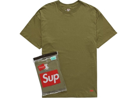 Футболки Supreme x Hanes Cotton T-Shirt Olive Green (2 шт.)