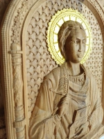 Освященная Икона Пантелеймона Целителя 14х19 см из дуба