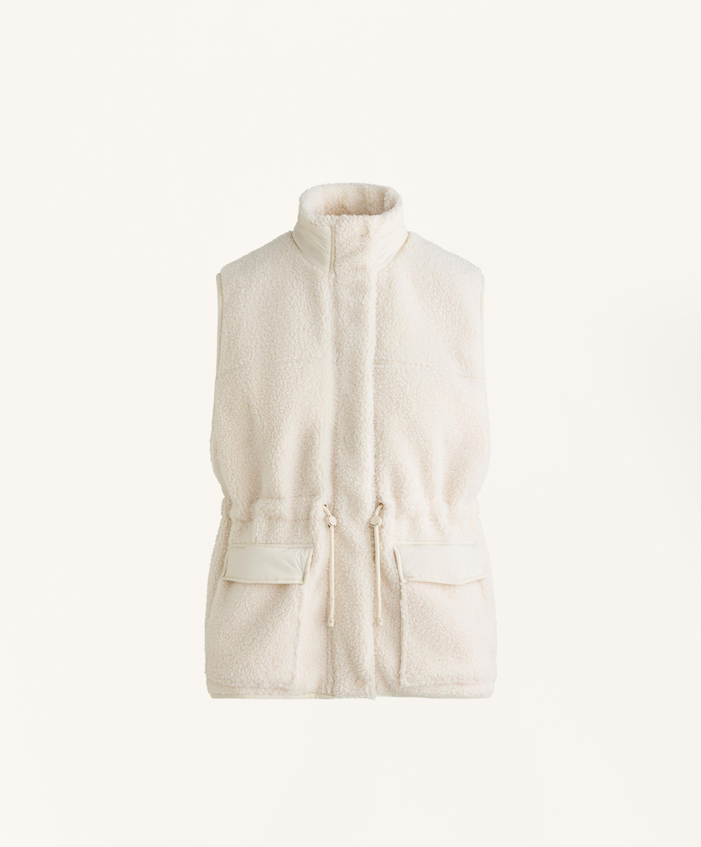 Oysho Жилет из искусственной овчины, экрю