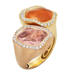 Кольцо с Морганитом, Спессартином и Бриллиантами, R0030-85/1