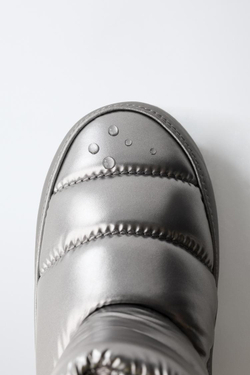 ZARA НЕЙЛОНОВЫЕ ЗИМНИЕ БОТИНКИ, СЕРЕБРЯНЫЙ