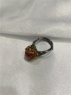 Серьги серебро 925 янтарь