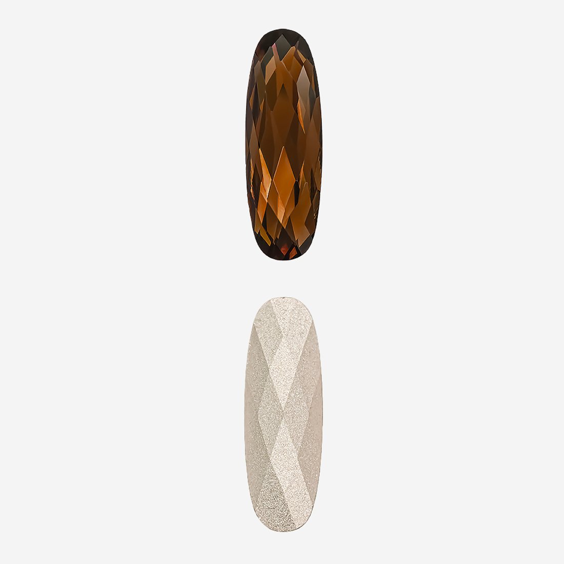 Кристалл Длинный Овал (Long Classical Oval), оттенок "Дымчатый Топаз"/"Smoked Topaz", 21*7мм