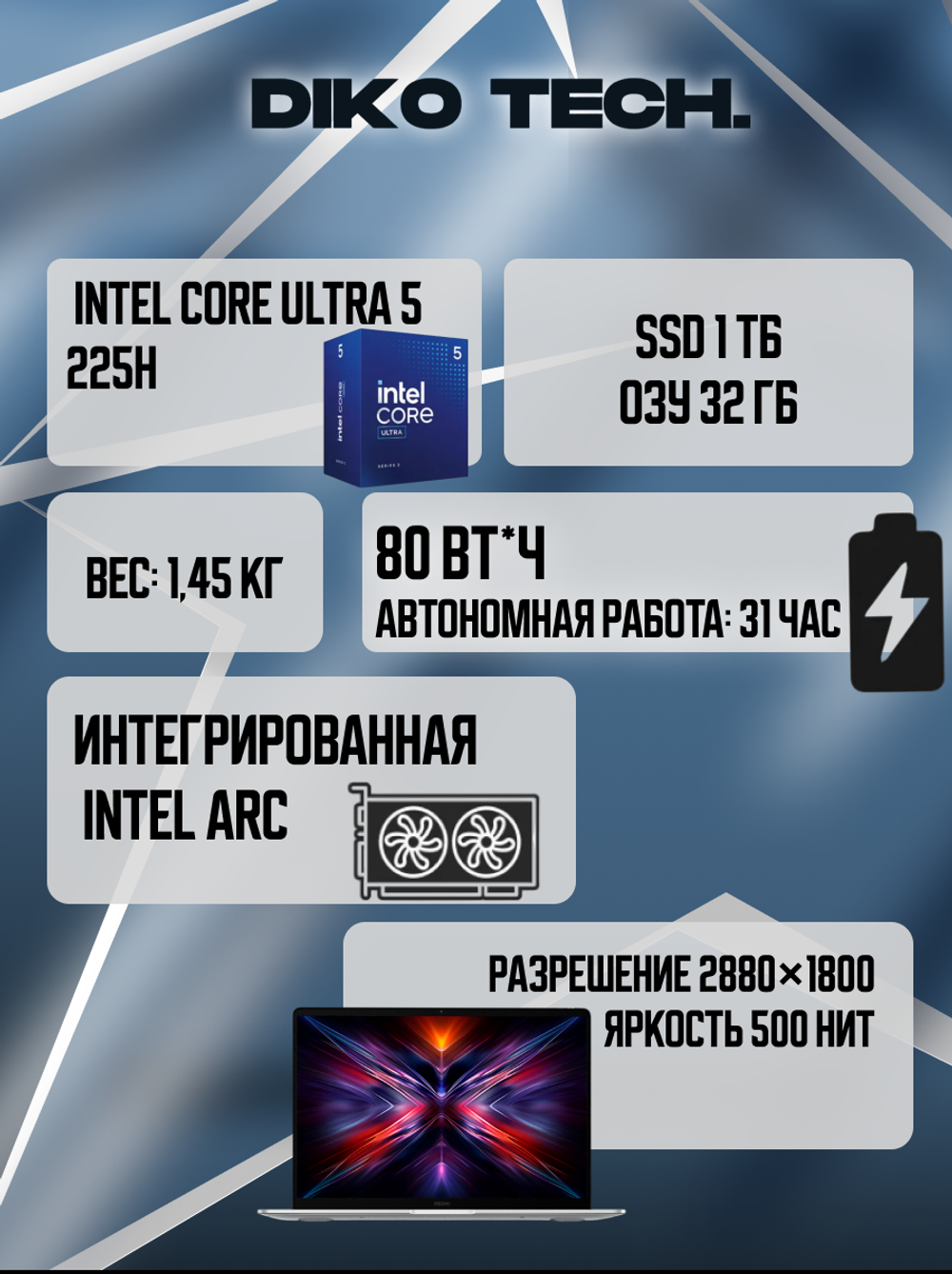 Ноутбук Xiaomi RedmiBook Pro 14 / 2025 / Ultra 5 225H / 32GB / 1Tb / Grey