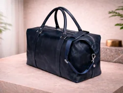Дорожная сумка из натуральной кожи "Atlas Dark Blue"