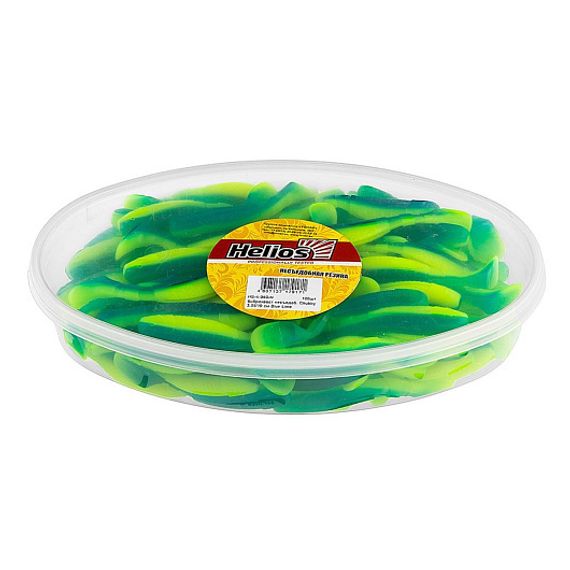 Виброхвост несъедоб. Chubby 3,55&#39;/9 см Blue Lime 100шт. (HS-4-040-N) Helios