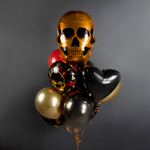 Шар (36''/91 см) Фигура, Череп, Золото