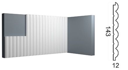 Стеновая панель Контур под покраску, 143x12 мм