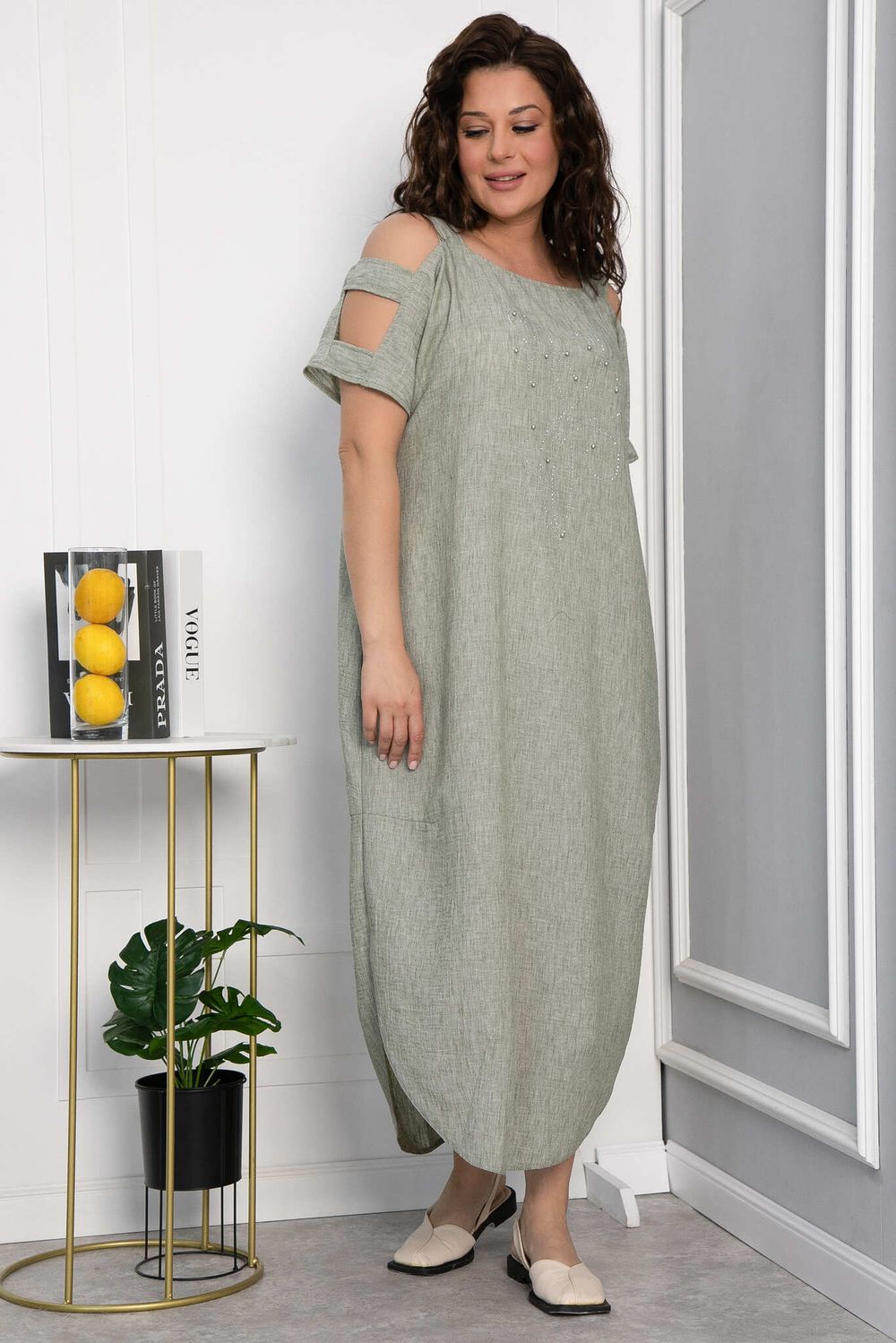 Платье В отпуск (зеленый меланж) П13708-8М LT Collection