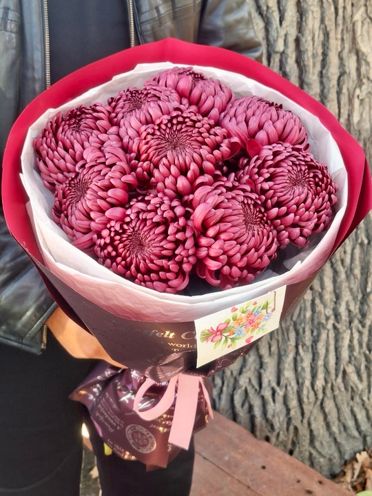 Букет хризантем "Бигуди"