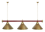 Лампа STARTBILLIARDS 3 пл. (плафоны зеленые,штанга золотая,фурнитура золото)
