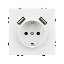 Механизм розетки с USB зарядкой SCT-NOBE-MUAA-SFPL-WH (230V, 16A) (Arlight, Белый кварц) 054288