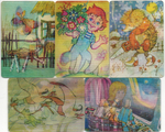 № 76 Набор из 5 переливных (стерео) Календариков . Мультфильмы СССР 1983 год.