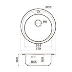 Мойка Omoikiri Asida 51-IN нерж. сталь | Нержавеющая сталь