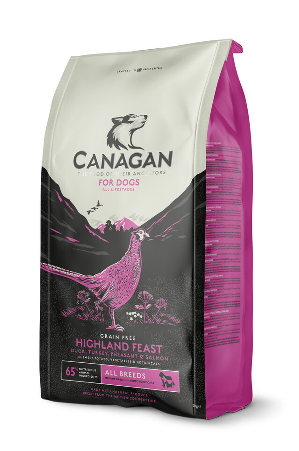 CANAGAN GF Highland Feast корм 12кг д/собак всех пор, Хайленд праздник - Утка, Фазан