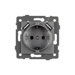 Механизм розетки с USB зарядкой SCT-MUAA-PL-GR-V (250V, 16A) (Arlight, -) 049820