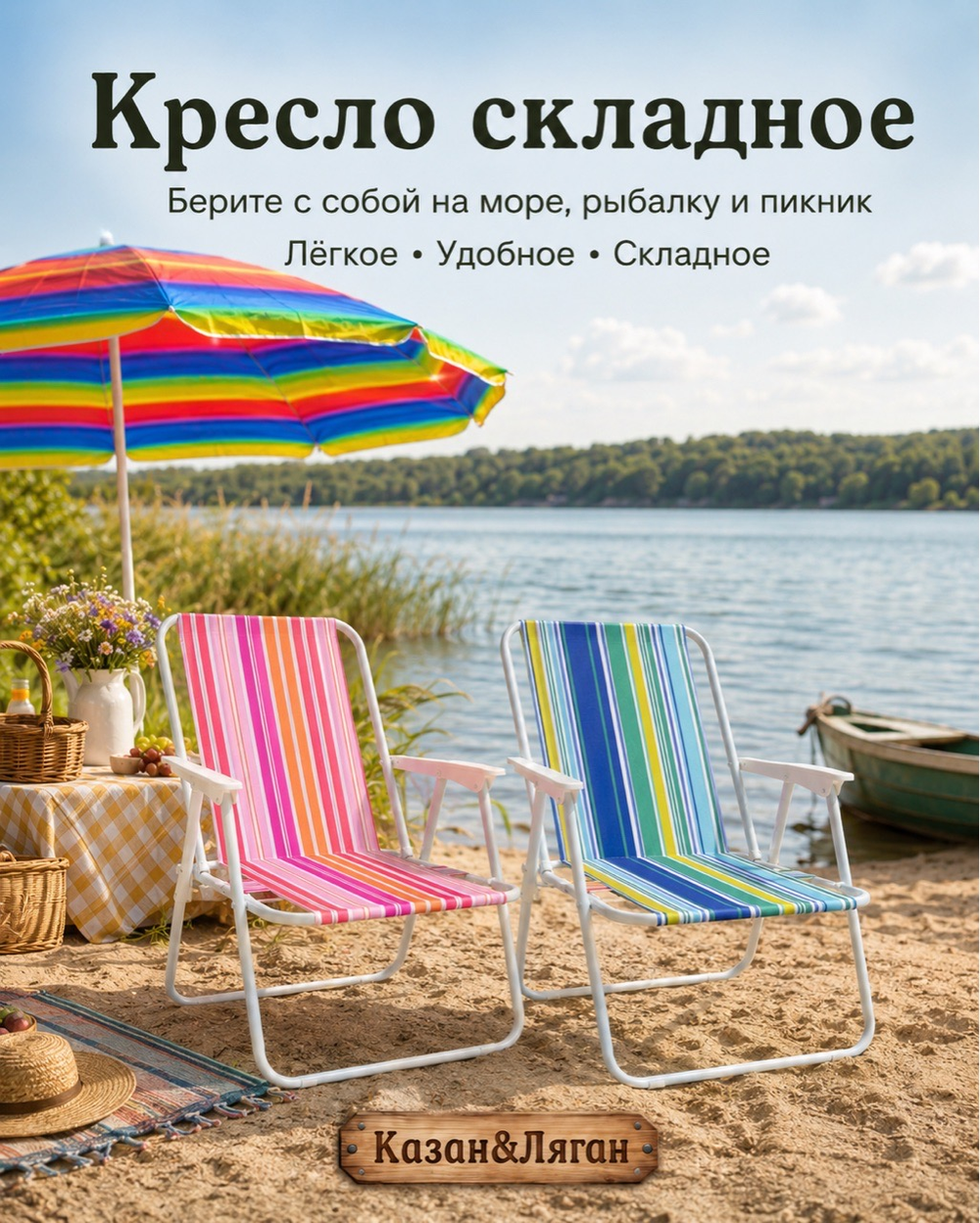 Туристическое складное кресло- стул