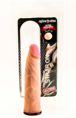 Насадка для страпон-трусиков Ultra Realistic с венками, 18,5 см (вторая кожа) (Цвет: телесный)