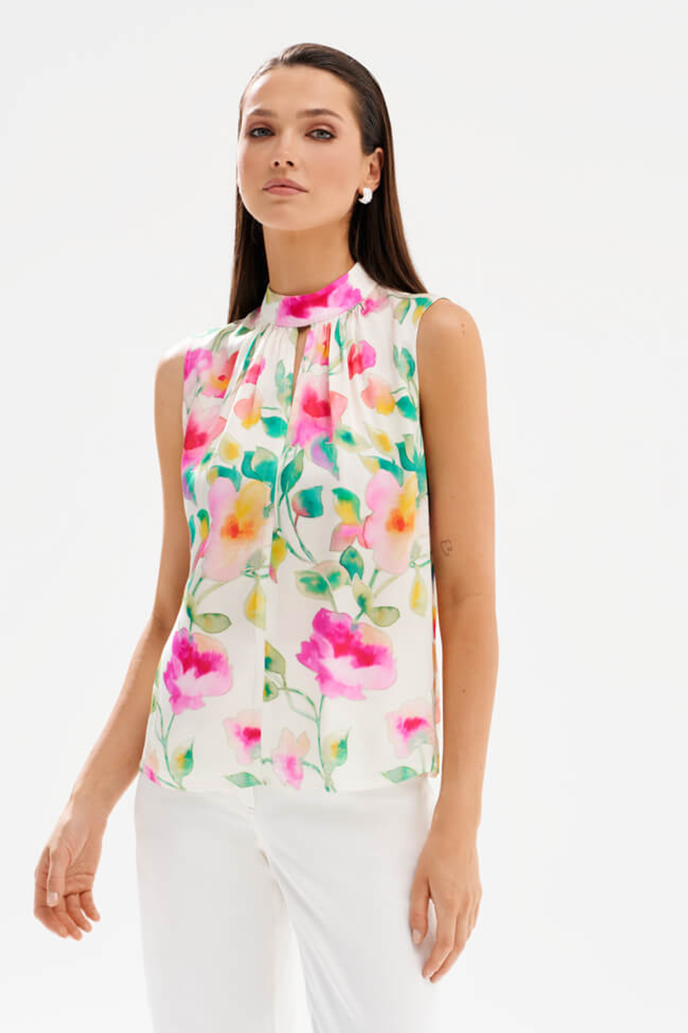 23552 Блузка женская (цветочный принт)