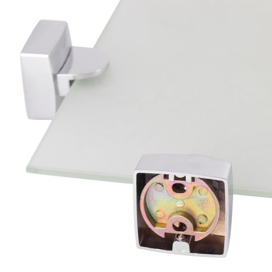 Полка угловая стеклянная на стальном креплении Besser BS 8817 (28,5х28,5х6 см)