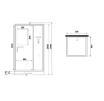 Душевая кабина Niagara Standart ST80/15Q/BL/BK (80х80х200) квадрат,поддон 15см,распашная,проф.черный,без крыши,3 места