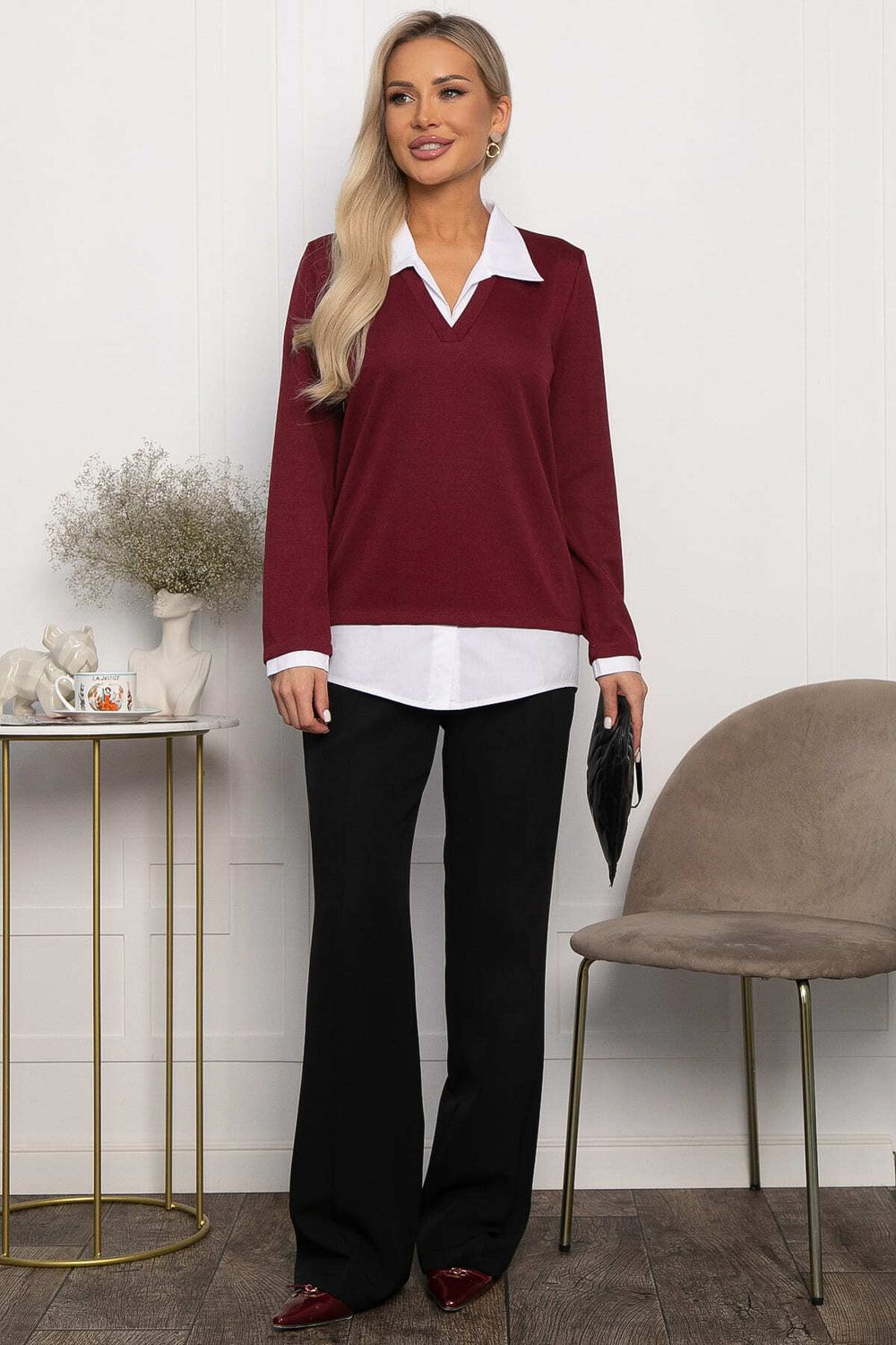 Пуловер На высоте (вишневый) Б14324-12М LT Collection