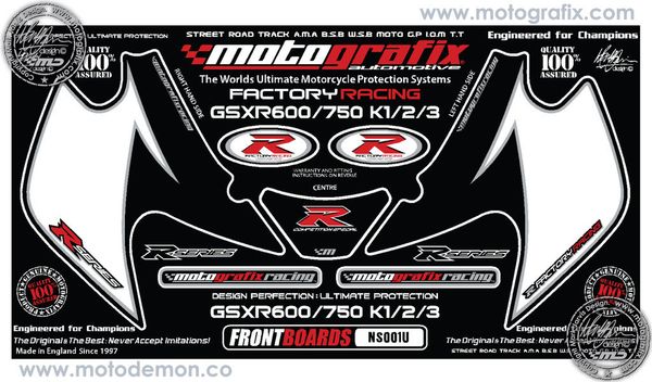 Наклейка Motografix NS001U для мотоциклов SUZUKI GSX-R 600/750 &#39;01-03