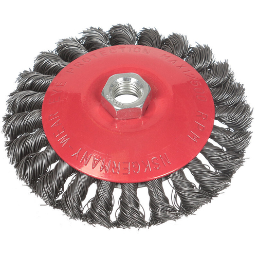 Щетка для УШМ Bartex, 125 мм, тарелка, крученая проволока, гайка М14, 882125, шт