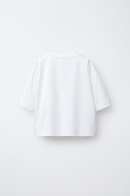 ZARA ФУТБОЛКА С ПРИНТОМ В СТИЛЕ ПРЕППИ, БЕЛЫЙ