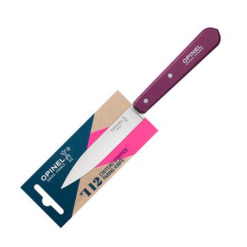 Нож столовый Opinel №112, деревянная рукоять, блистер, нержавеющая сталь, сливовый 001914