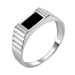 Кольцо из серебра с фианитами