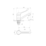 Смеситель для раковины 40к ПРОФСАН ПСМ-215-055 "МЕДИК"  длин. пов излив, б/подв мед. ХРОМ