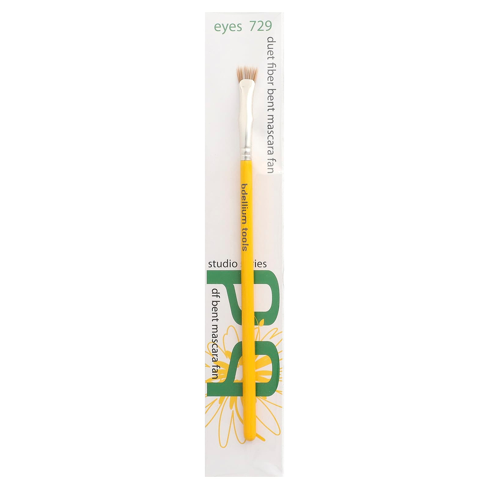 Bdellium Tools, Studio Series, Duet, изогнутая щетка для туши, веерная щетка для глаз, 729, 1 шт.
