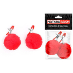 Зажимы для сосков с красным пушком (Цвет: красный)