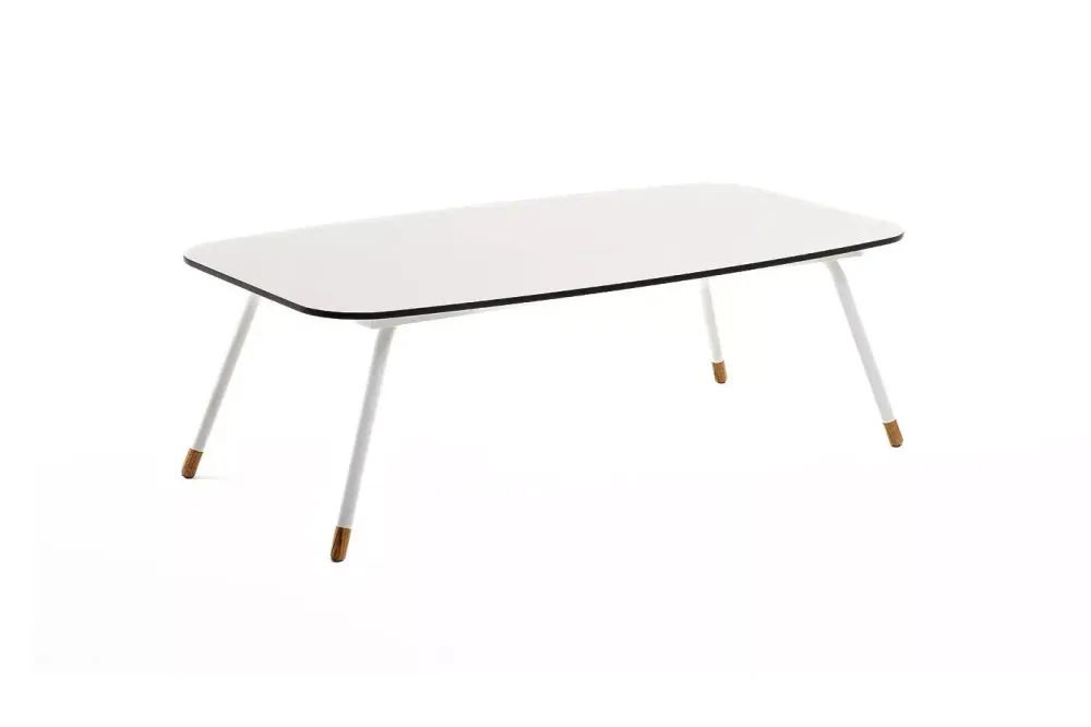 "Верона" журнальный стол из HPL 120х65, H40, каркас белый муар, цвет столешницы "молочный"