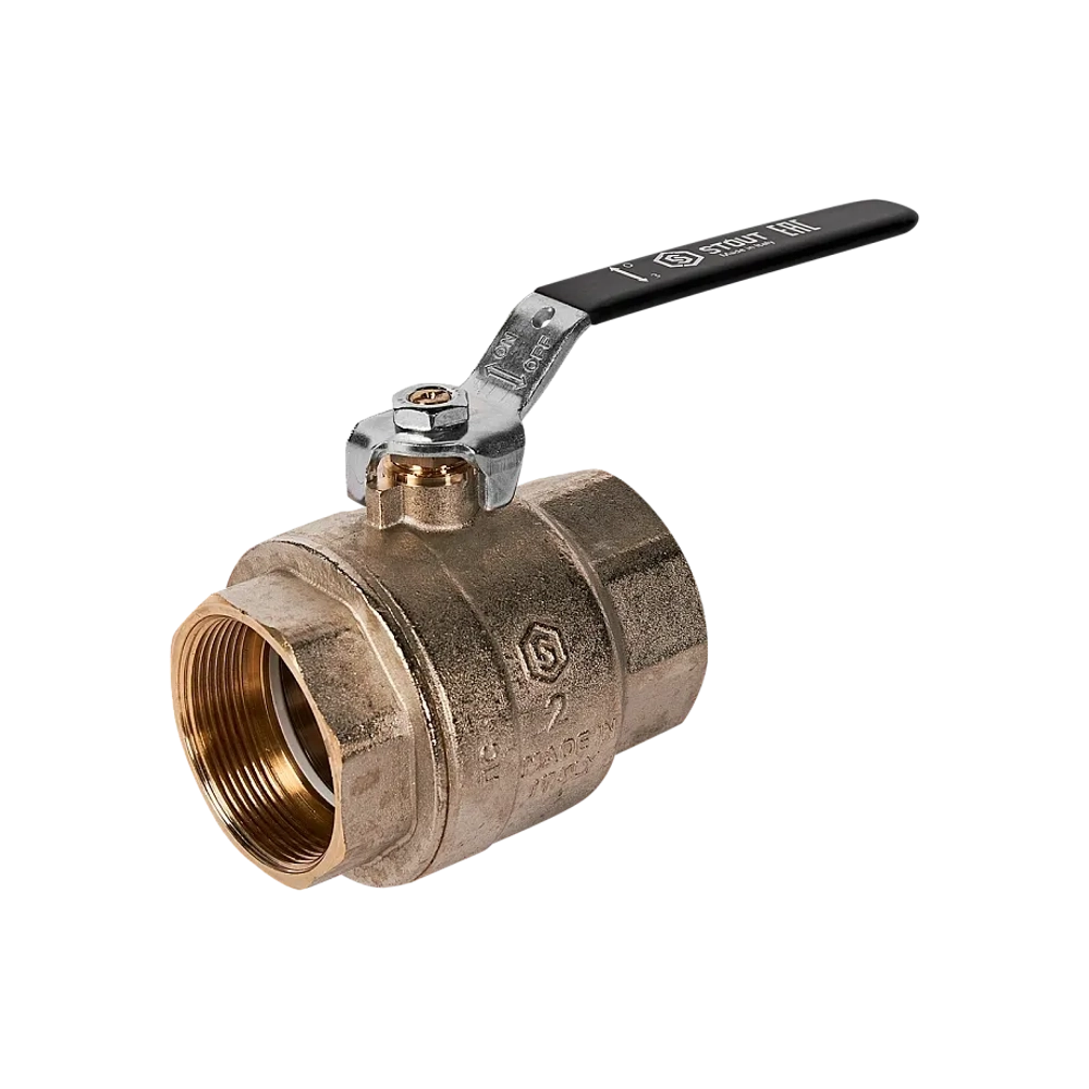 Кран шаровой полнопроходной STOUT - 2" (ВР/ВР, PN40, Tmax 150°C, ручка-рычаг черная)
