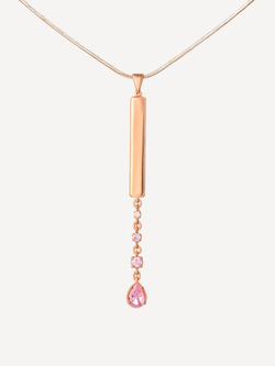 Подвес из серебра со вставками из розовых фианитов