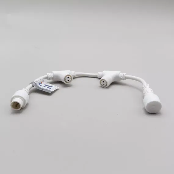 Разветвитель 2-х Лучевой для бахромы, занавесов и нитей 220В., без возможности управления, провод белый Каучук, IP65, LTC (LLR2-8)