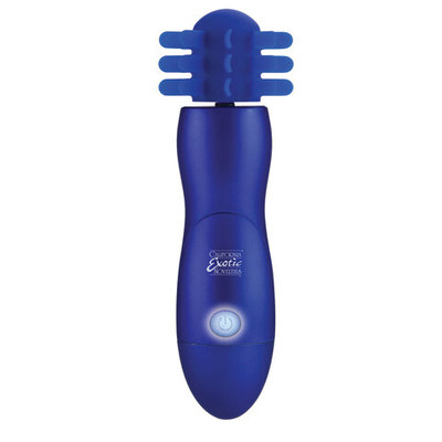 Синий вибратор Body & Soul Captivation с вращающимся наконечником (Цвет: синий)
