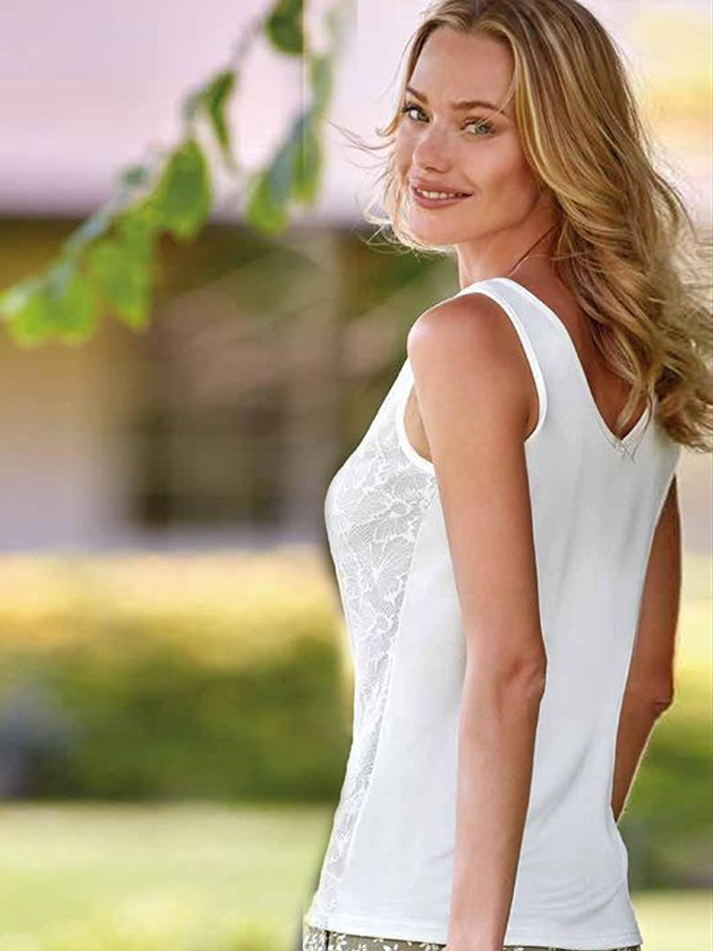 Топ с кружевом Papillon Modal (Размер: L) (Цвет: черный)