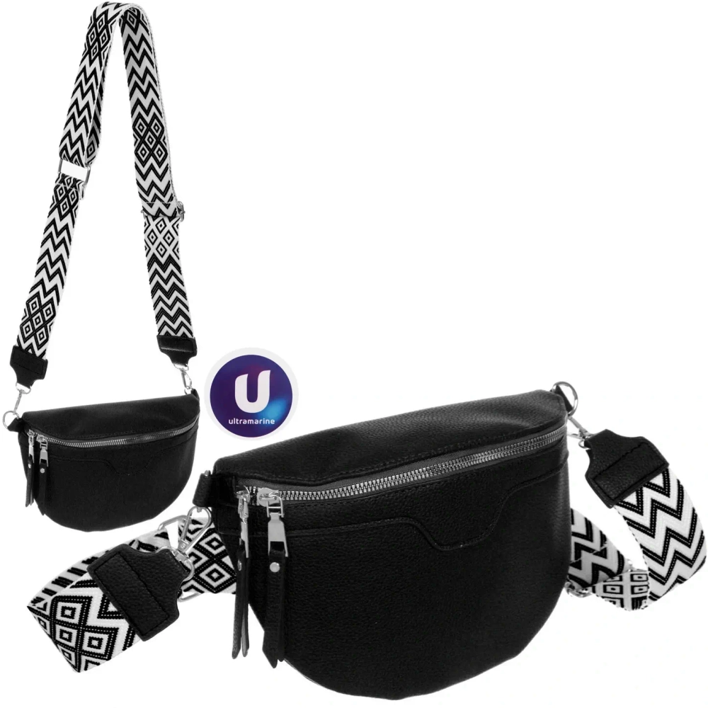 Сумка женская через плечо «ИМАНИ», цвет черный, три кармана, 24*19*7*5см (лейбл Ultramarine)