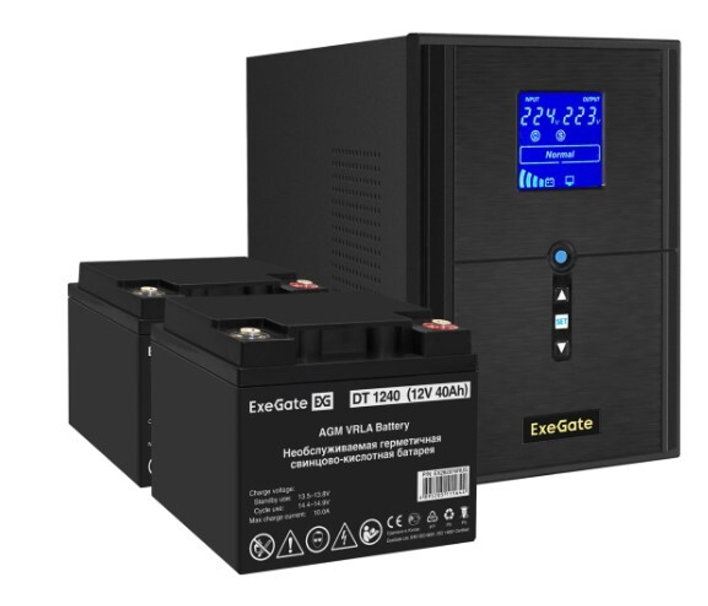 Комплект  Exegate SineTower SZ-2000.LCD.AVR.3SH.1C13.US