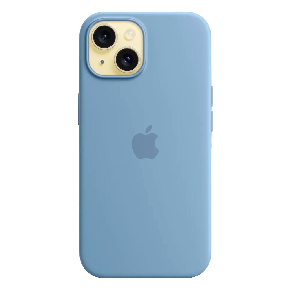 Силиконовый чехол с поддержкой MagSafe Apple Silicone Case для iPhone 15, Winter Blue (Зимняя синева)