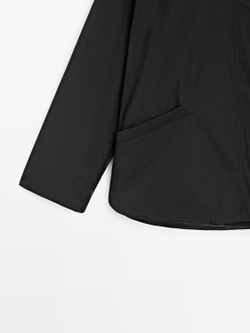 Massimo Dutti Короткая стеганая парка с воротником, черный