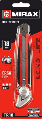 MIRAX 18 мм, нож обрезиненный с винтовым фиксатором (09128)