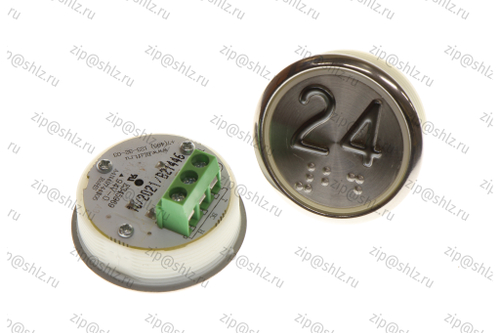Кнопка (кнопочный модуль) EA2406S-D-R "24 этаж", круглая, динамическая красная подсветка, Брайль